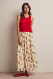 Open-Knit Sleeveless Tank Top FSW0041: Red / Contemporary / L