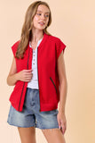 Red zip-up vest