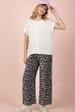NP70940-Side Stripe Tape Detail Leopard Wide Leg Pants: MOCHA MIX / S-M-L/2-2-2