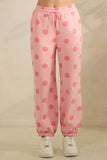 Polka Dot Sweatpants: Cream/Black / L