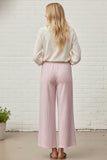 Striped Cotton Wide Leg Pants: PINK COMBO / L