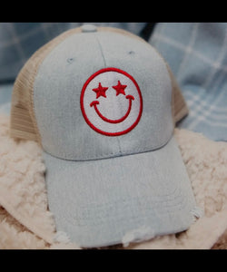 Happy Face Denim Hat