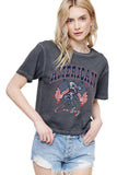 American Cowboy Vintage Graphic S/S Lunar Dye Faux Crop: BLUE / L