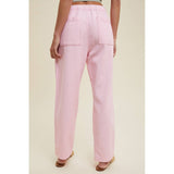 DRAWSTRING BAGGY DENIM PANTS / WL24-9606: BUBBLEGUM / L