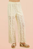 NP71010-Lace Pants W/ Inside Shorts Lining: TAUPE / S-M-L/2-2-2