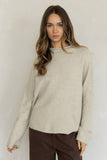 Piper Mock Neck Pullover: HEATHER GREY / L