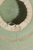 Metallic Accent Trim Floppy Sun Hat: SA
