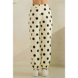 Polka Dot Sweatpants: Cream/Black / L