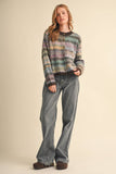 COLORFUL FAIR ISLE SWEATER CARDIGAN MSW11521: MIDNIGHT NAVY MULTI / L