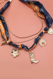 SCARF CHARM NECKLACE-BOOT FLOWER HEART BULL | 80N92394: GOLD