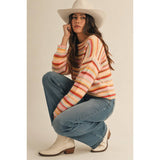 Sunrise Cotton Candy Stripe Sweater: MULTI / S-M-L-XL(2-2-2-1)