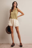 Open-Knit Sleeveless Tank Top FSW0041: Red / Contemporary / L