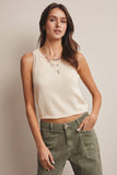 Open-Knit Sleeveless Tank Top FSW0041: Red / Contemporary / L