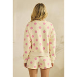Polka Dot Sweatshorts: Sky Blue/Navy / L