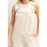 Floral Patterned Overalls: PINK / S-M-L(2-2-2)