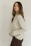 Piper Mock Neck Pullover: HEATHER GREY / L