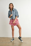 Button Front Cropped Shirt - BMJ7681: DENIM / L