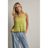 TEXTURED SWEATER TANK TOP / WL25-11738: CHARTREUSE / L