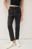 TENCEL TAPERED PANTS: Vintage Black / L
