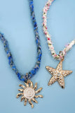 SCARF NECKLACE-INTERCHANGEABLE STARFISH SUN CHARM | 80N92337: STARFISH