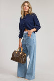 Essential Button Down Cardigan Top: Red / L