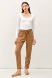TENCEL TAPERED PANTS: Vintage Black / L