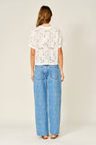 AJT6103 LACE FLORAL T SHIRTS: OFF WHITE / L