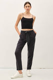 TENCEL TAPERED PANTS: Vintage Black / L