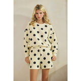 Polka Dot Sweatshorts: Sky Blue/Navy / L