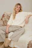 GINGHAM BARREL PANTS: TAUPE