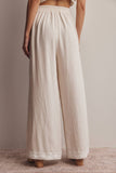 Embroidered Square-Neck Tank & Wide-Leg Pants Set FSET011: Indigo / Contemporary / L