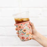 Sunny Poppies Drink Sleeve, Iced Coffee Koozie, Drink Cover: Regular