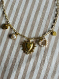 Starburst Heart Charm Necklace