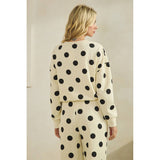Polka Dot Sweatpants: Cream/Black / L