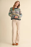 COLORFUL FAIR ISLE SWEATER CARDIGAN MSW11521: MIDNIGHT NAVY MULTI / L