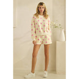 Polka Dot Sweatshorts: Sky Blue/Navy / L