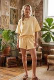 (Original Design) Polka Dot Heavy Scuba Top and Shorts Set: CREAM/BLACK / L