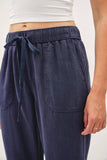 TENCEL TAPERED PANTS: Vintage Black / L