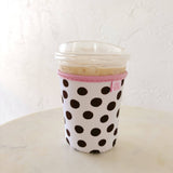 Coffee Cup Cover - Brown Polka Dots: Large / 24oz