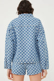 Checker denim Shacket