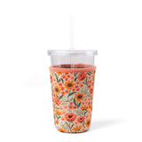 Sunny Poppies Drink Sleeve, Iced Coffee Koozie, Drink Cover: Regular