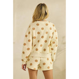 Polka Dot Sweatshorts: Sky Blue/Navy / L