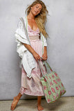 Bohemian Bias Tape Detail Roomy Fit Mint Tote Bag: MINT MULTI / One Size