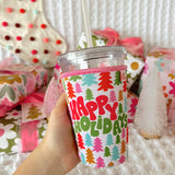 Coffee Cup Cover - Happy Holidays: Small / 16oz