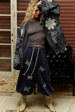 Paisley Pattern Patch Detail Quilted Woven Twill Jacket: DENIM / M