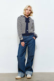 PALMER HOODIE CARDIGAN - Cozy, Striped, Casual: Pink Multi / L