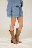 ACID WASH DRAWSTRING DENIM SHORTS: DENIM
