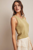 Open-Knit Sleeveless Tank Top FSW0041: Red / Contemporary / L