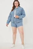 Checker denim Shacket