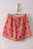 NT12482SET-Floral Embroidery Woven Top & Shorts Set: NAVY / S-M-L/2-2-2